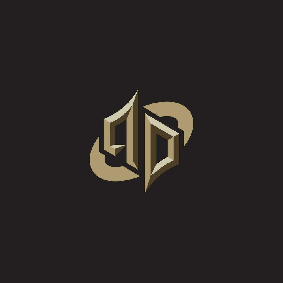 QD initials concept logo professional design esport gaming vector