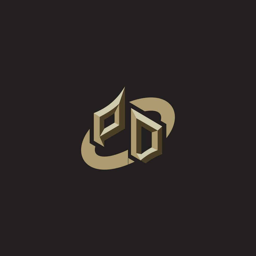 PO initials concept logo professional design esport gaming vector