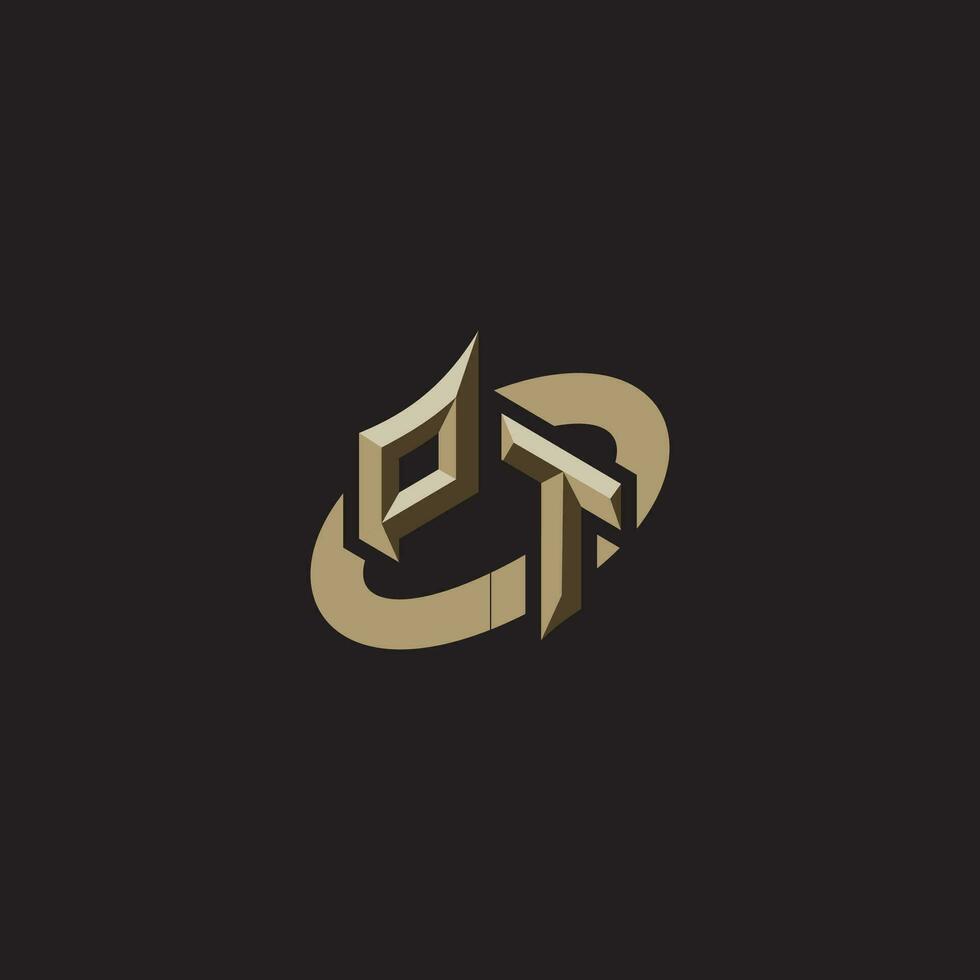PT initials concept logo professional design esport gaming vector