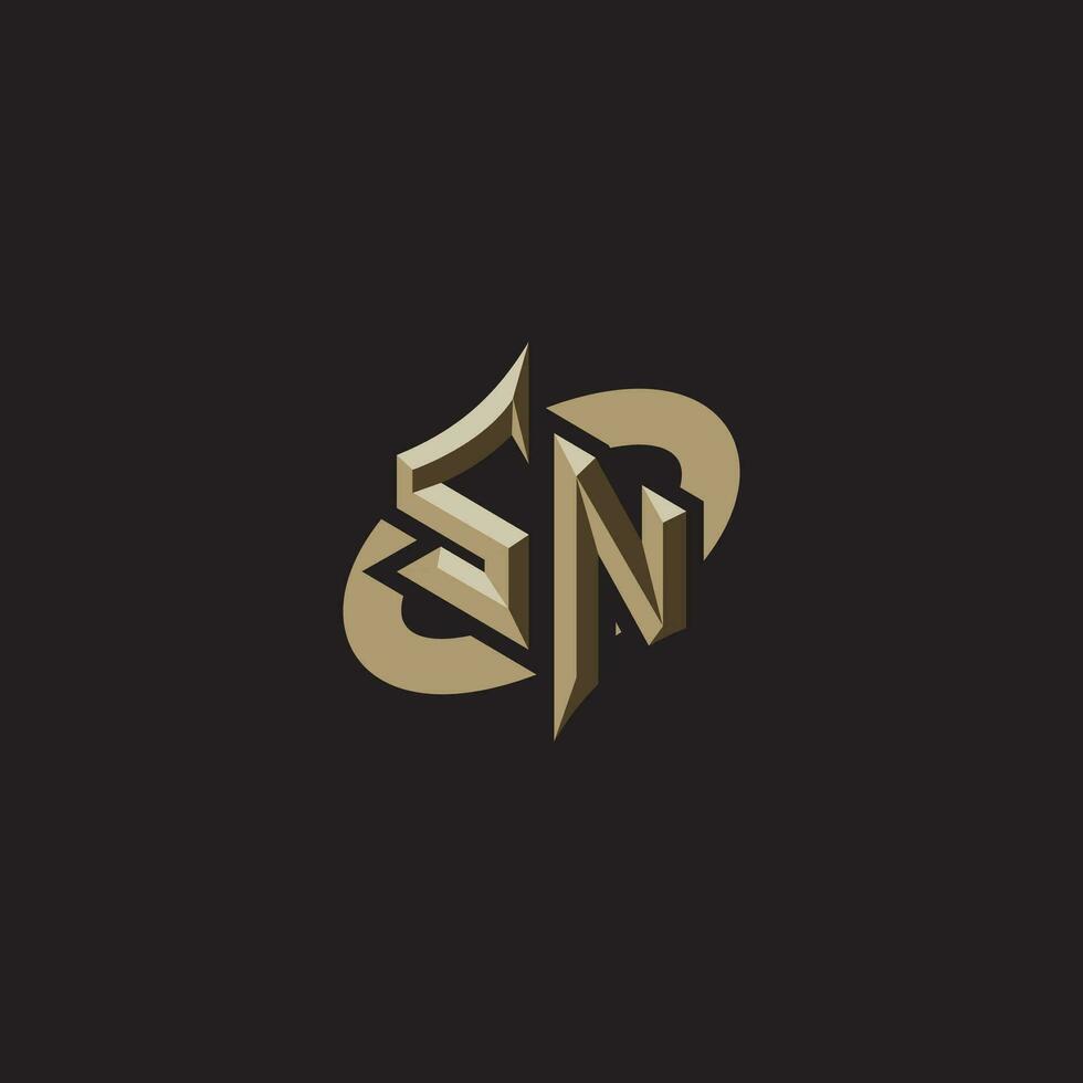 SN initials concept logo professional design esport gaming vector