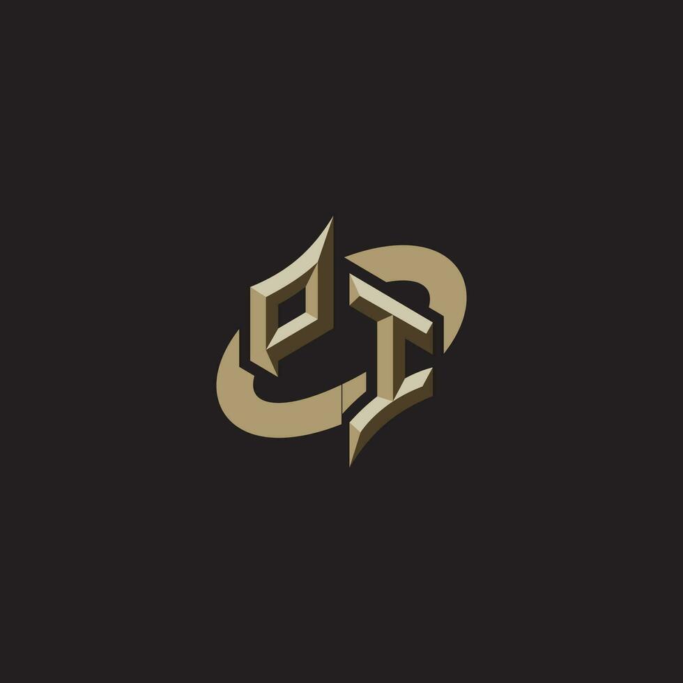 PI initials concept logo professional design esport gaming vector