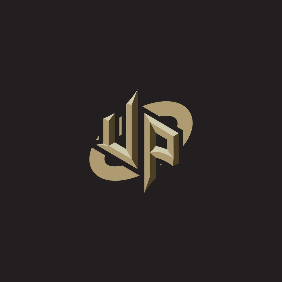 UP initials concept logo professional design esport gaming vector