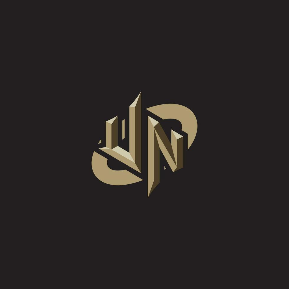 UN initials concept logo professional design esport gaming vector
