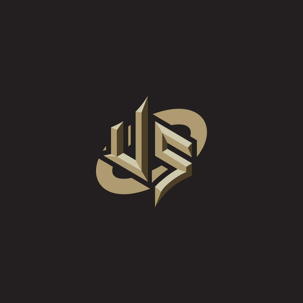 US initials concept logo professional design esport gaming vector
