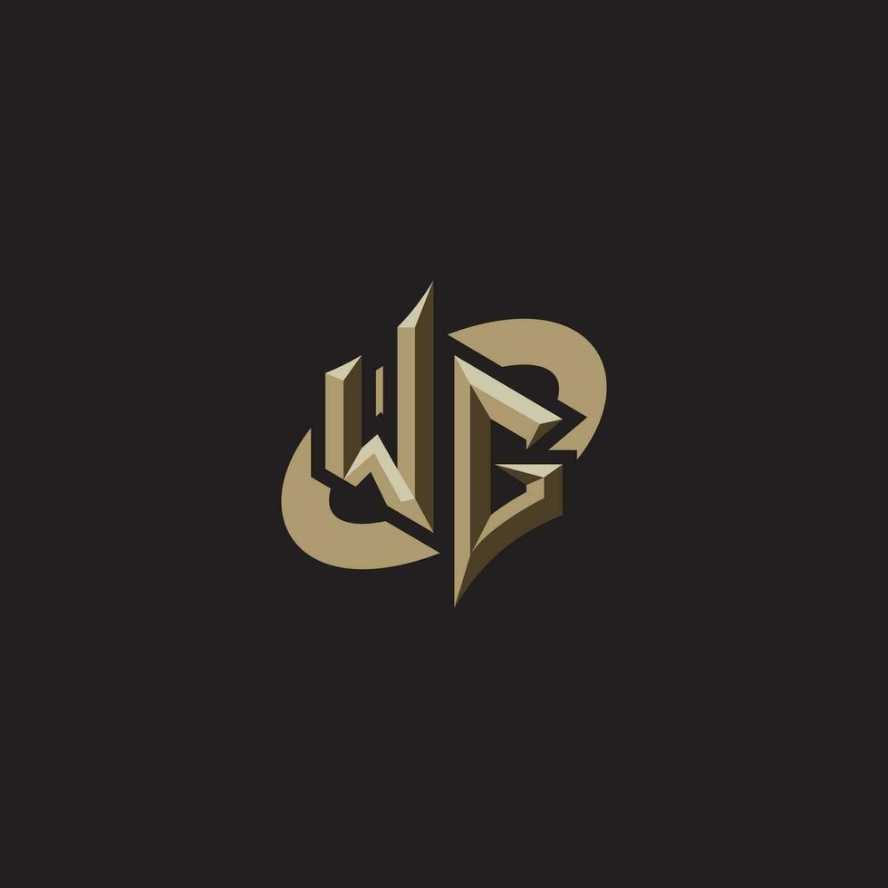 WG initials concept logo professional design esport gaming vector