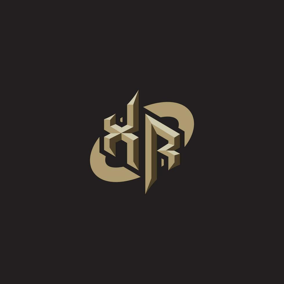 XR initials concept logo professional design esport gaming vector
