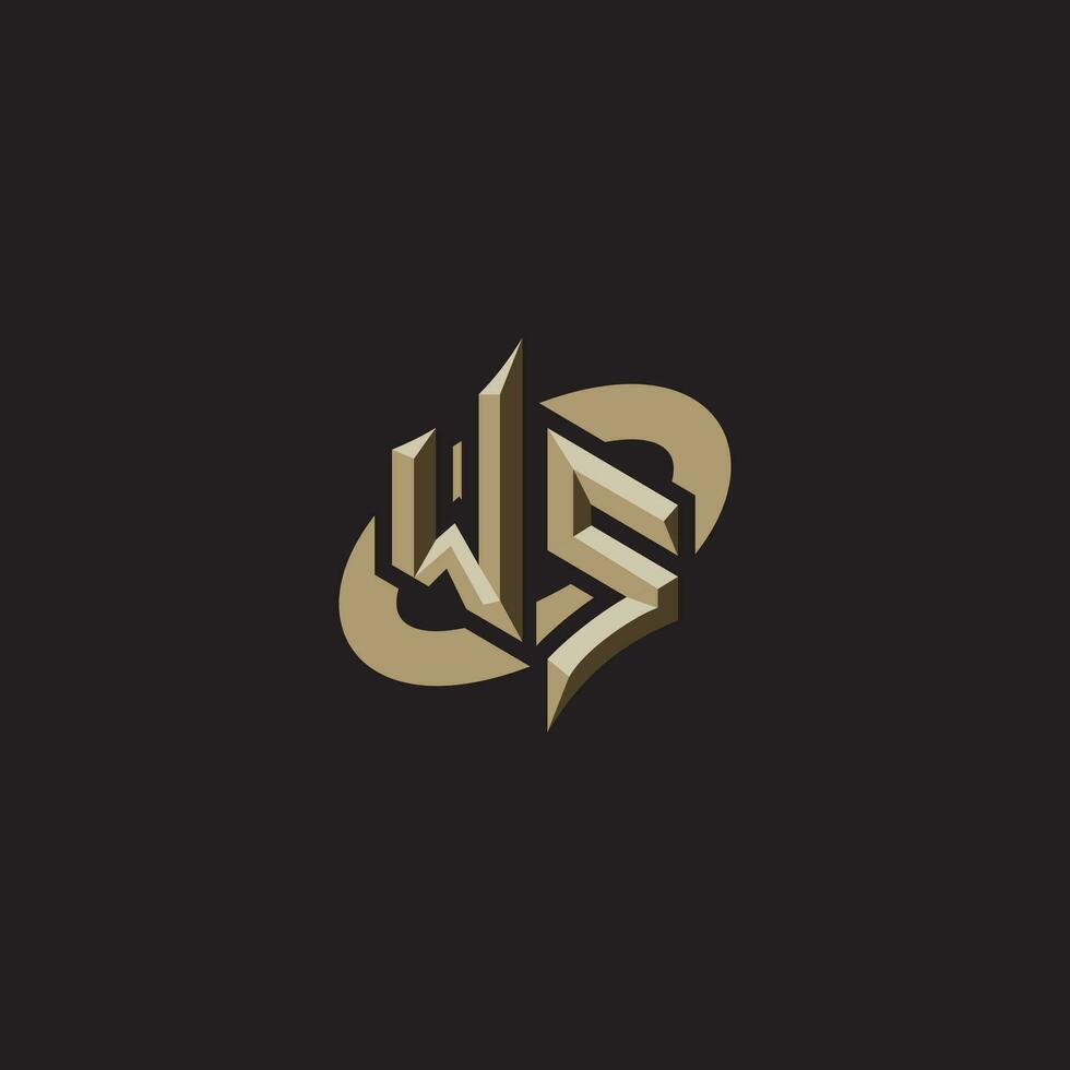 WS initials concept logo professional design esport gaming vector