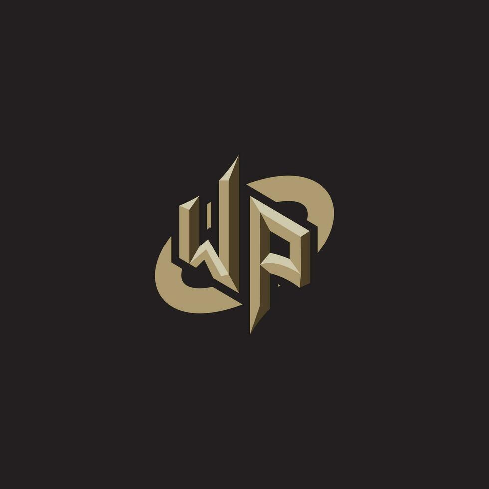 WP initials concept logo professional design esport gaming vector