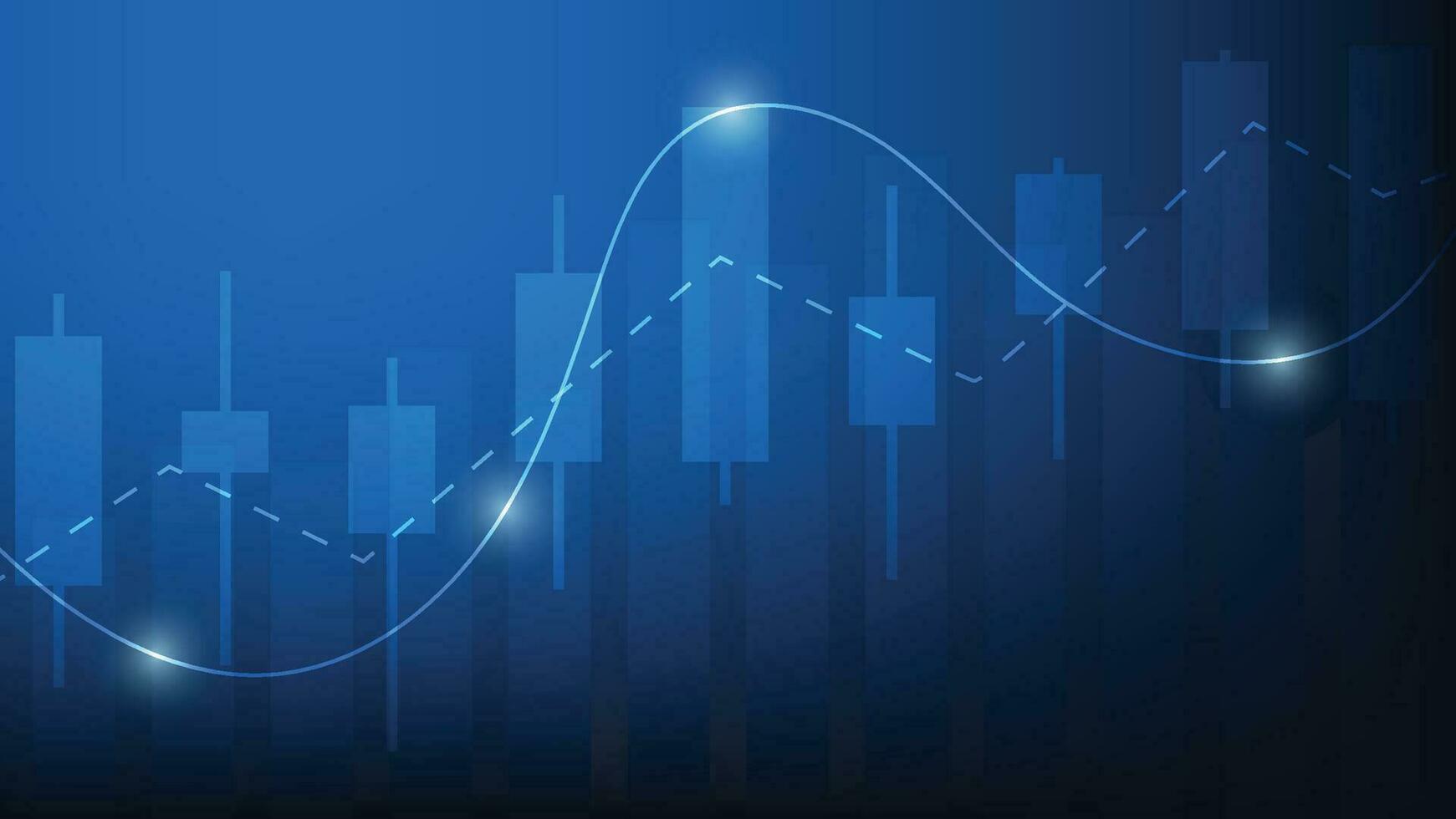 finance background with stock market statistic trend with candlesticks and bar chart vector