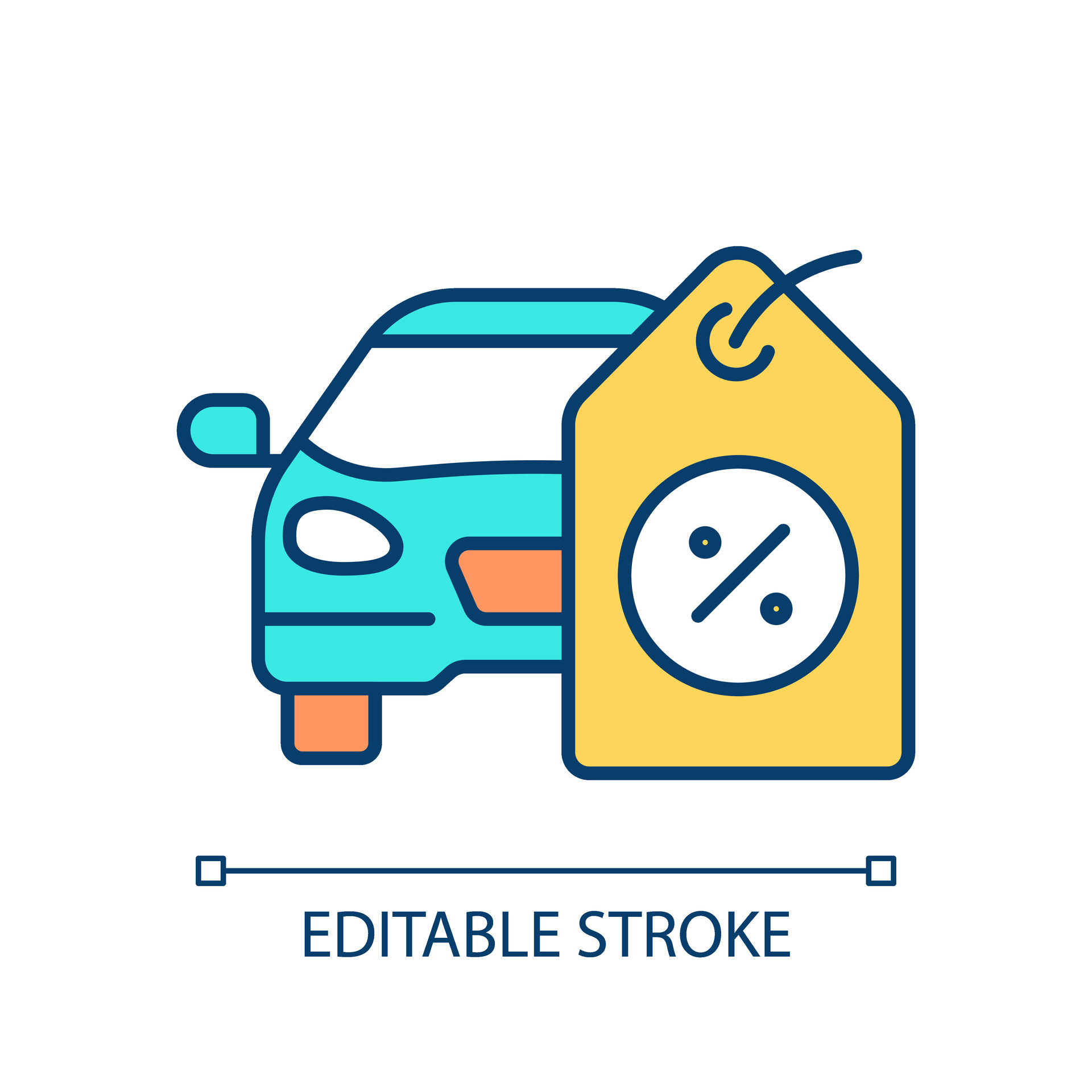 2D editable automotive icon representing C2C, isolated vector ...