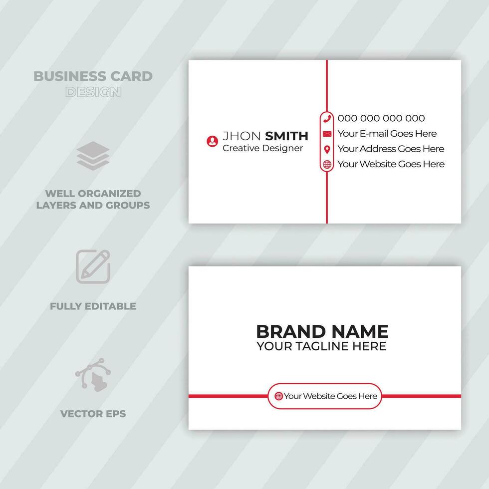 Professional business card template Modern and clean business card template Clean style modern business card template vector