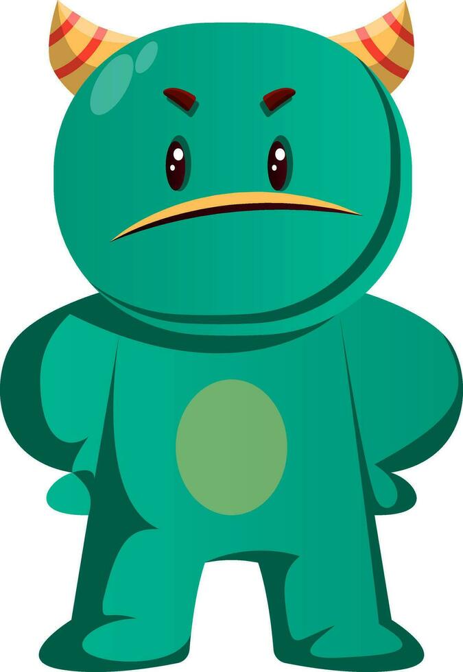 Green monster is insulted vector illustration