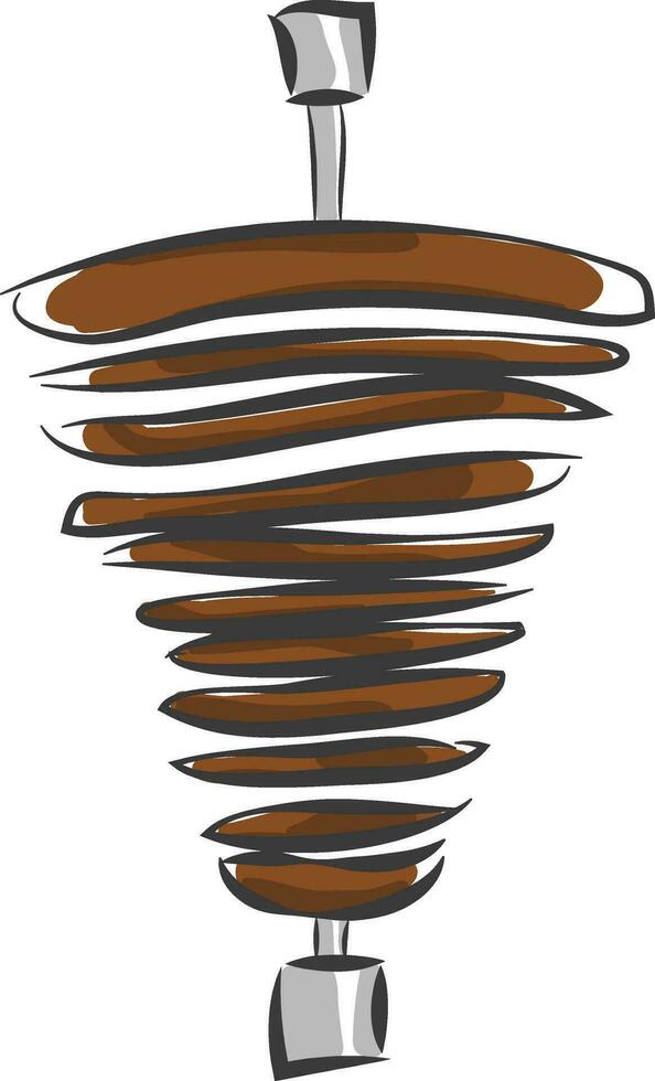 Brown-colored shawarma machineVertical broiler vector or color illustration