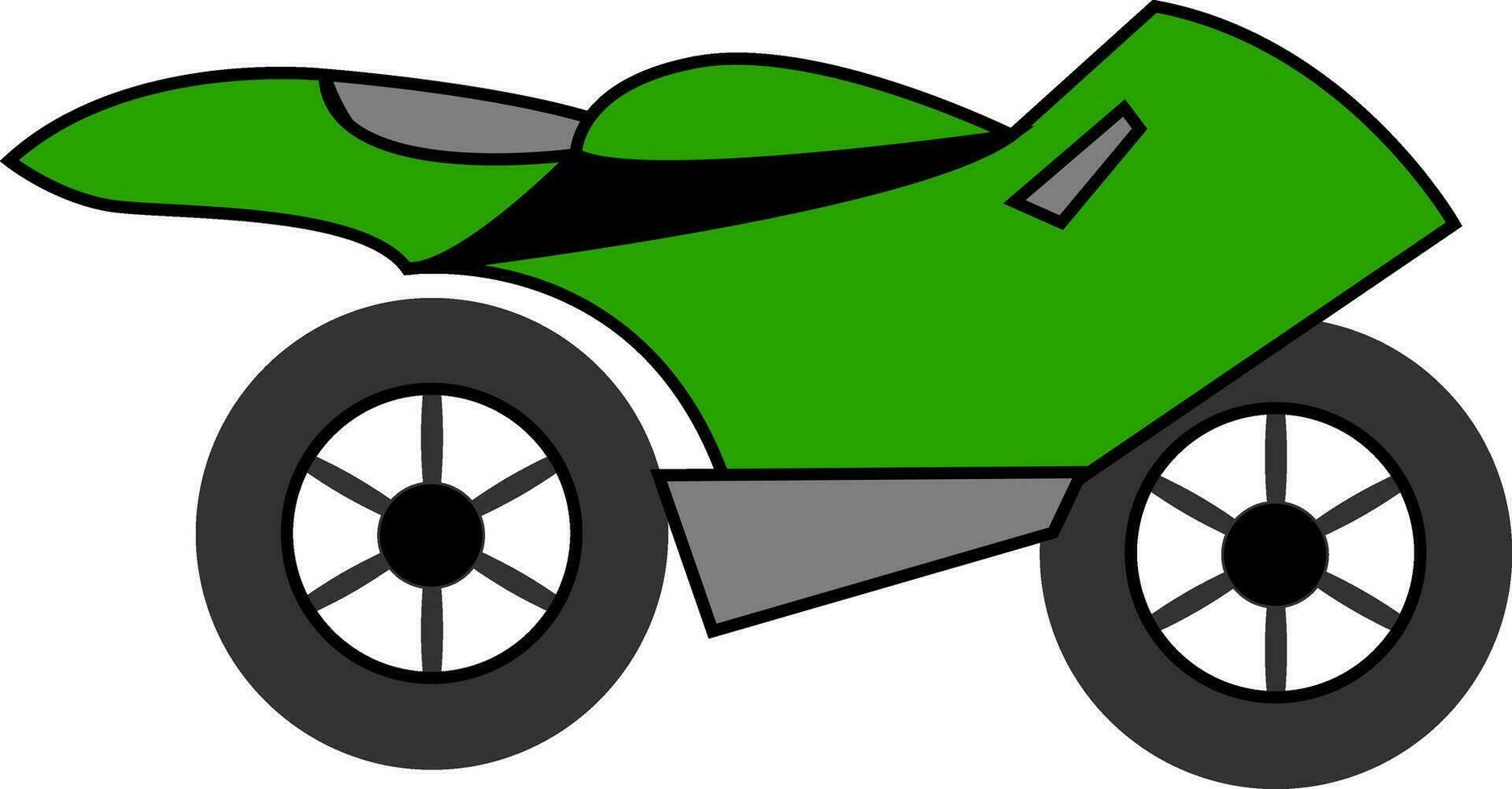 BikeMotorbikeCycleGreen Motorcycle, vector or color illustration