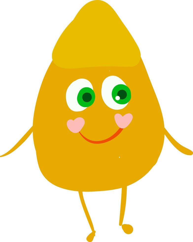 Happy corn kernel, vector or color illustration.