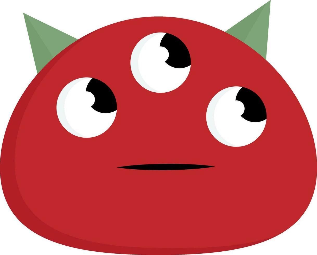 A red-colored monster planning about the next move vector or color illustration