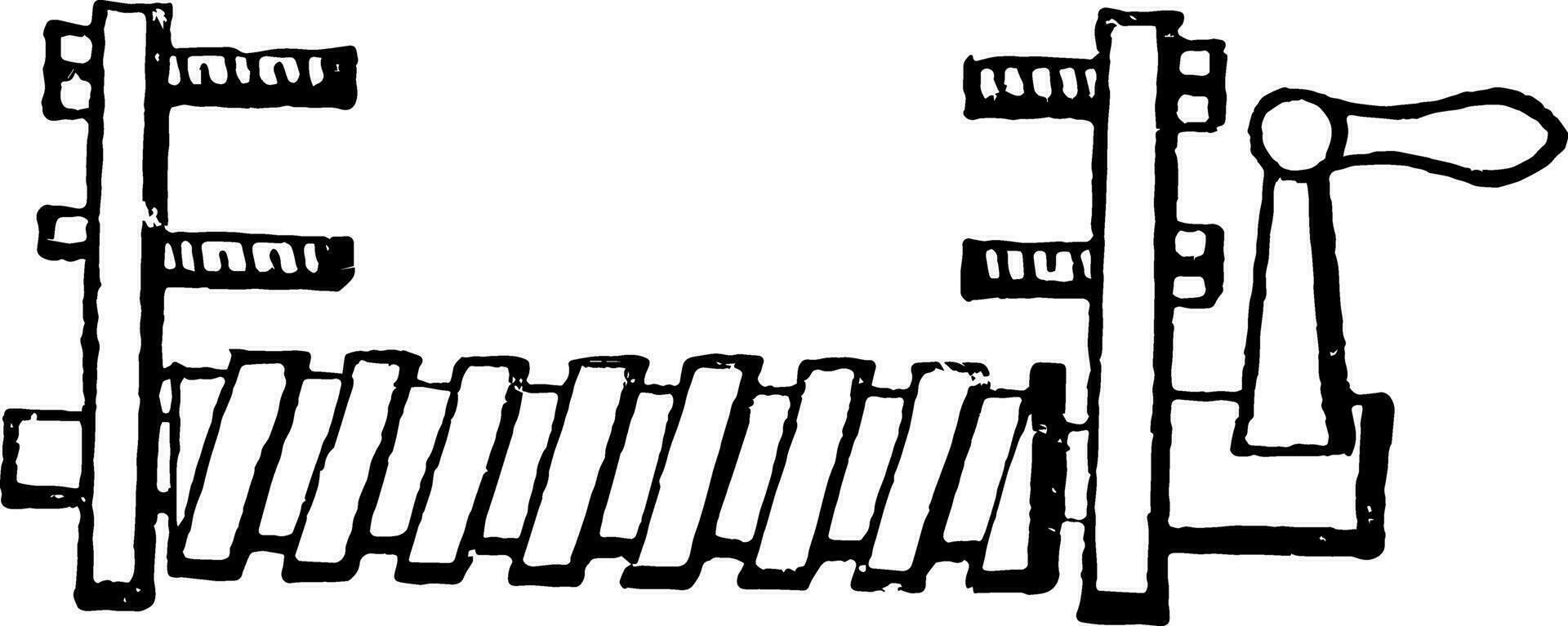 Lathe Attachment Turning Astragals, vintage illustration. vector