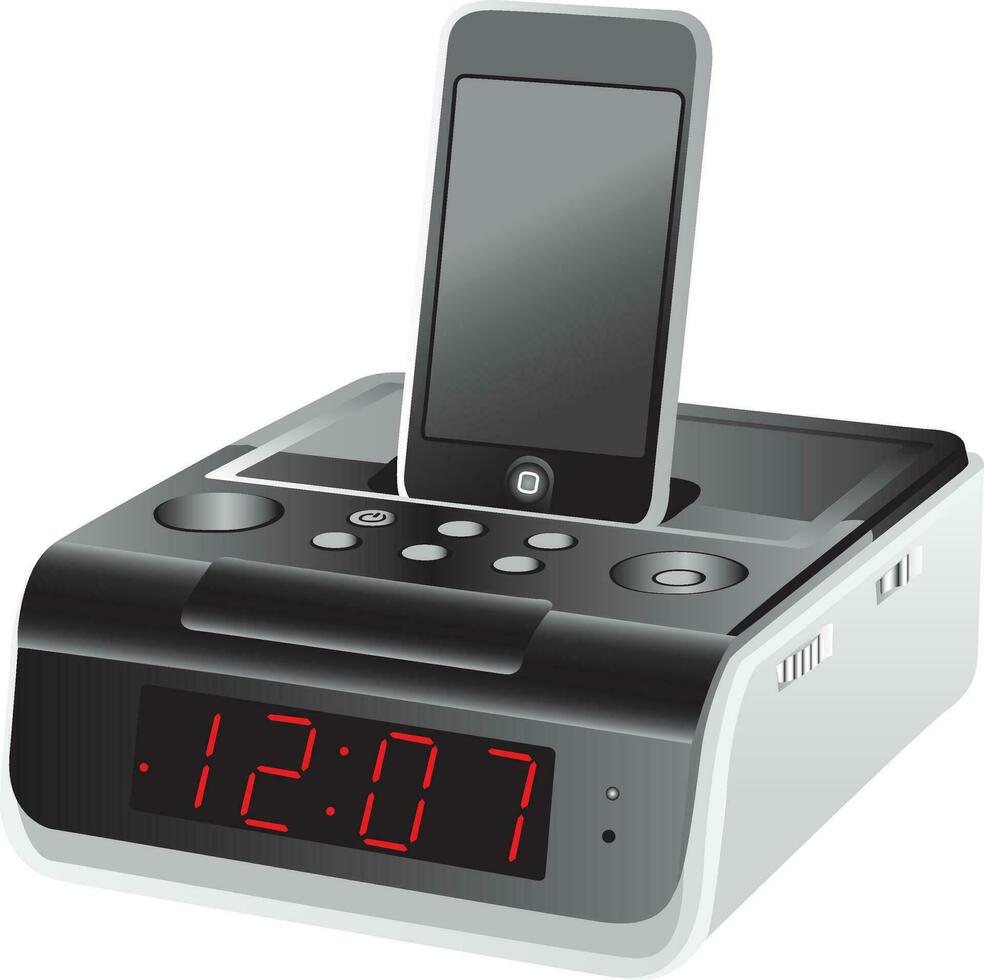 Docking station alarm clock vector