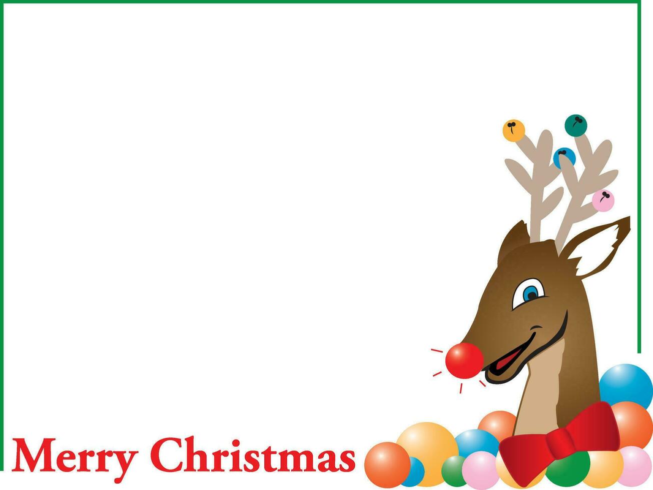 Merry Christmas reindeer card vector