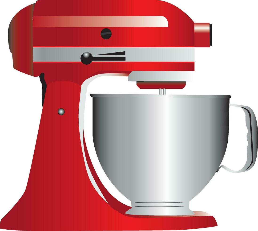 Red stand mixer vector