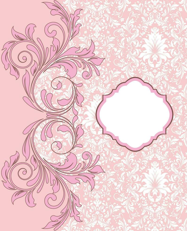 Invitation vintage card with floral elements vector