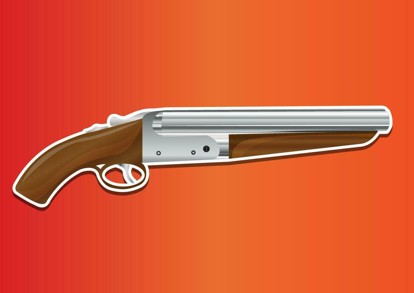 Lupara or Sawn-off Shotgun, illustration vector