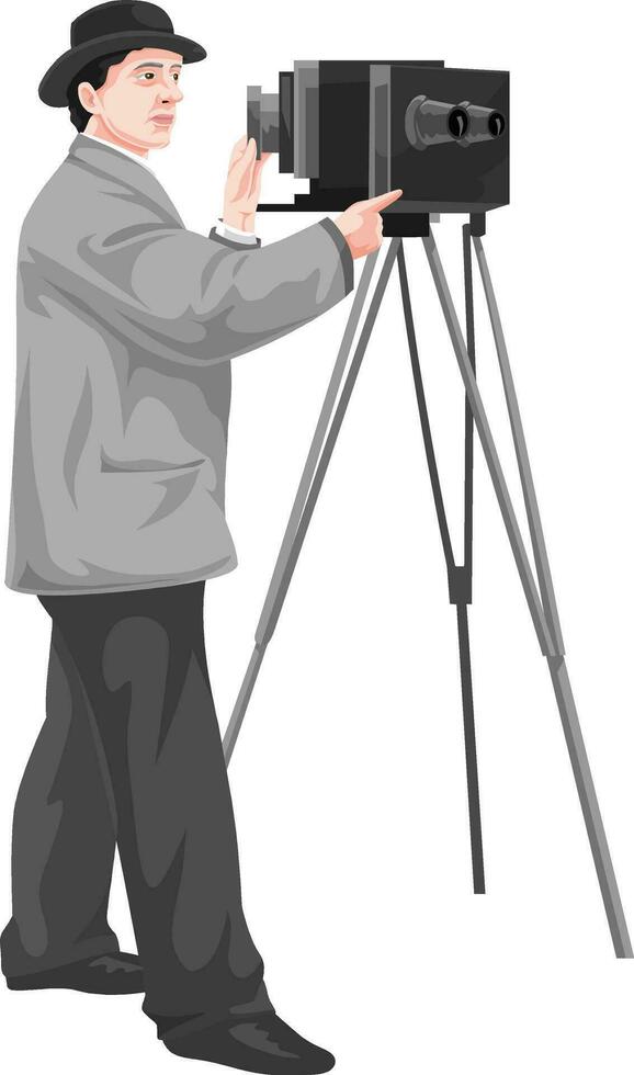 Vector of photographer with camera.