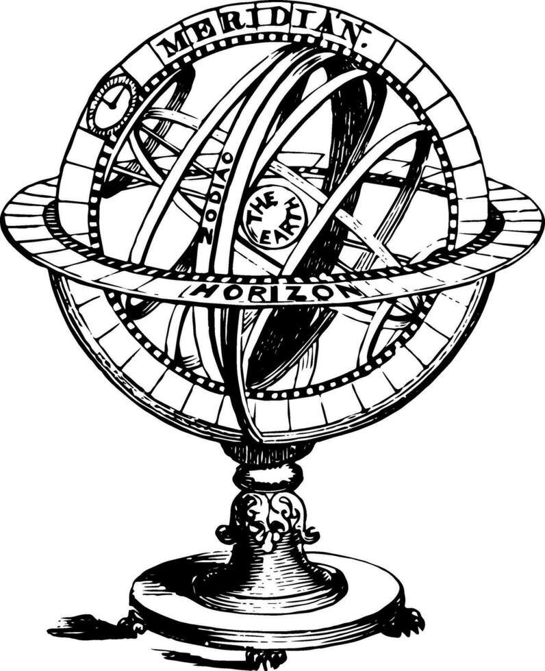 Armillary Sphere vintage illustration vector