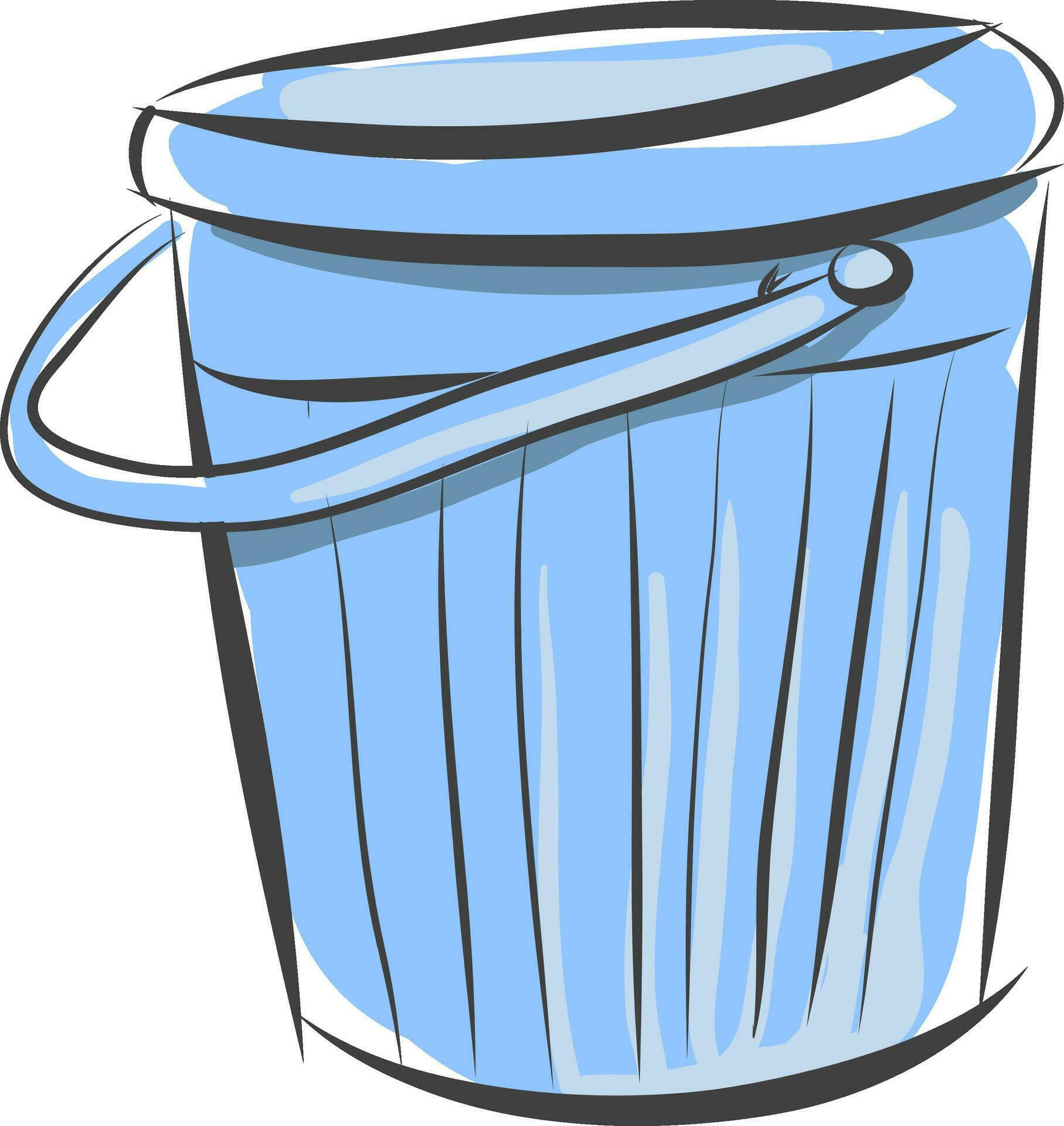 Light blue bucket vector illustration on white background. 35170470