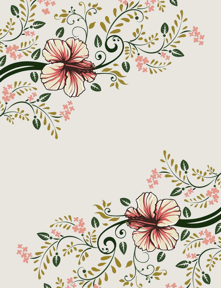 tarjeta de invitación vintage con diseño floral abstracto retro elegante adornado vector