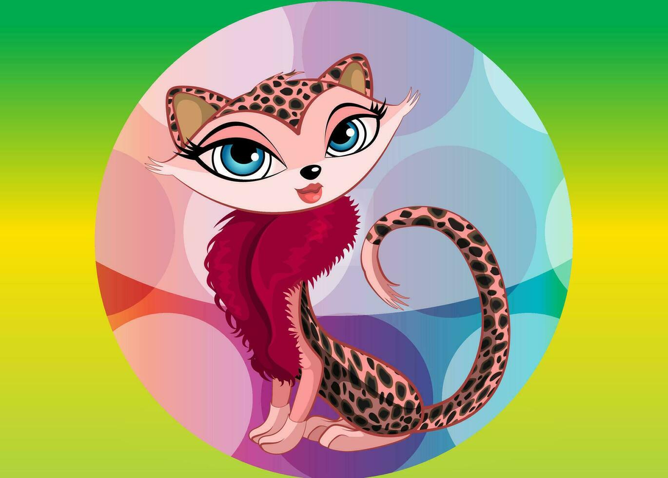Lovely leopard, illustration vector