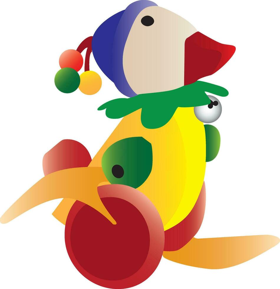 Colorful retro duck toy vector