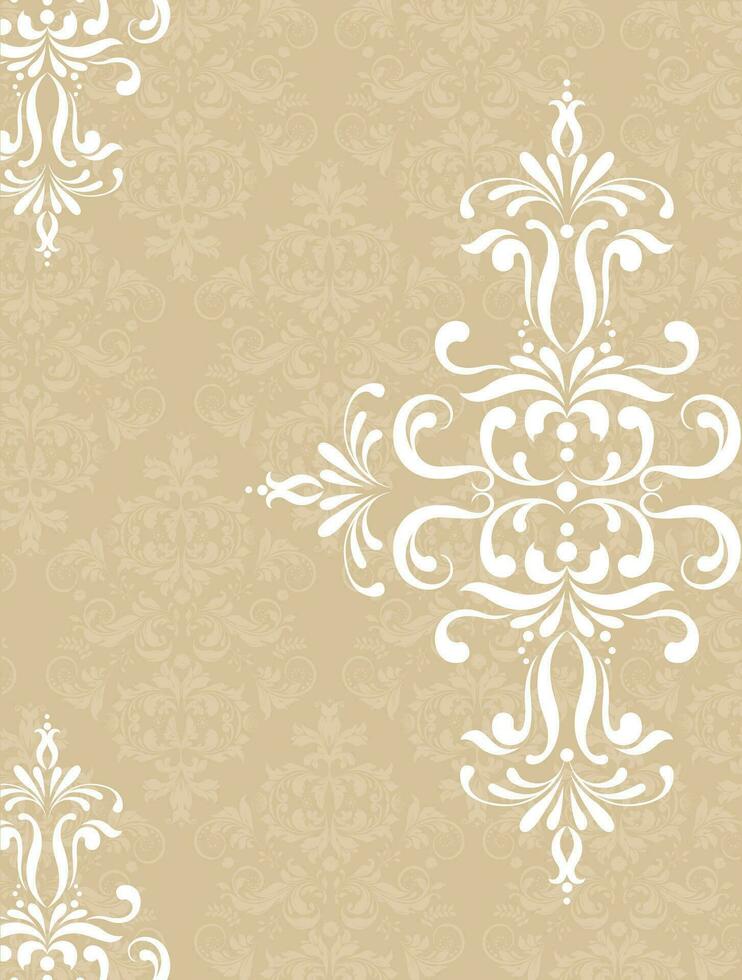 Vintage invitation card with ornate elegant retro abstract floral design vector