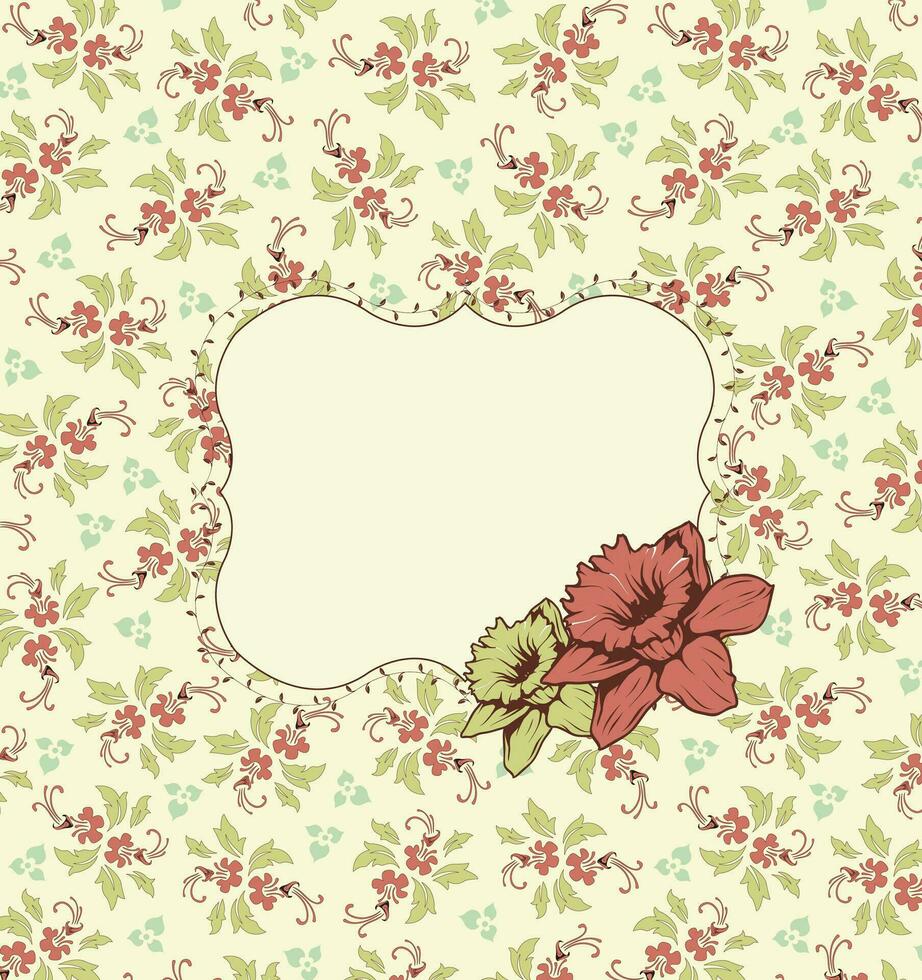 tarjeta de invitación vintage con diseño floral abstracto retro elegante adornado vector