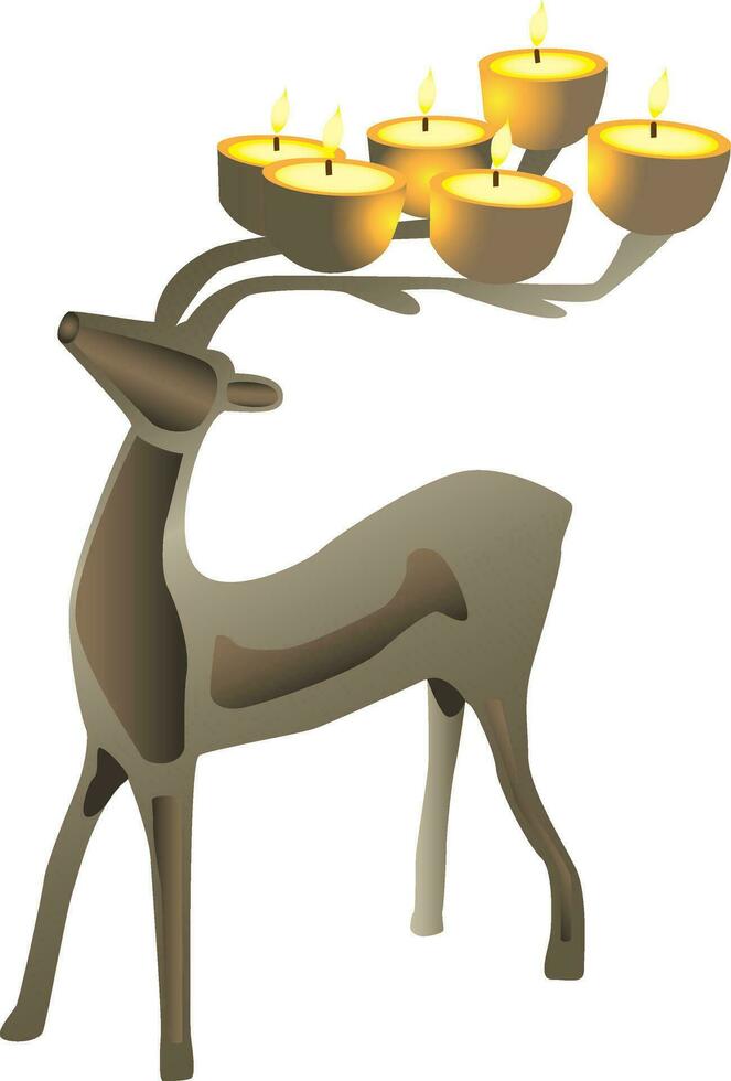 Deer shaped candelabra vector