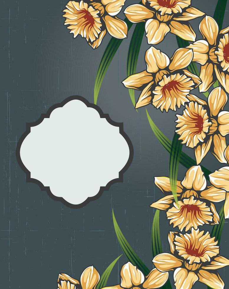 tarjeta de invitación vintage con diseño floral abstracto retro elegante adornado vector