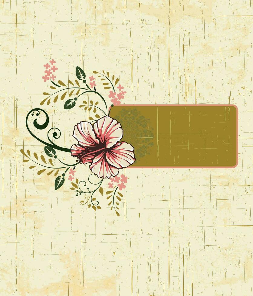 Vintage invitation card with ornate elegant retro abstract floral design vector