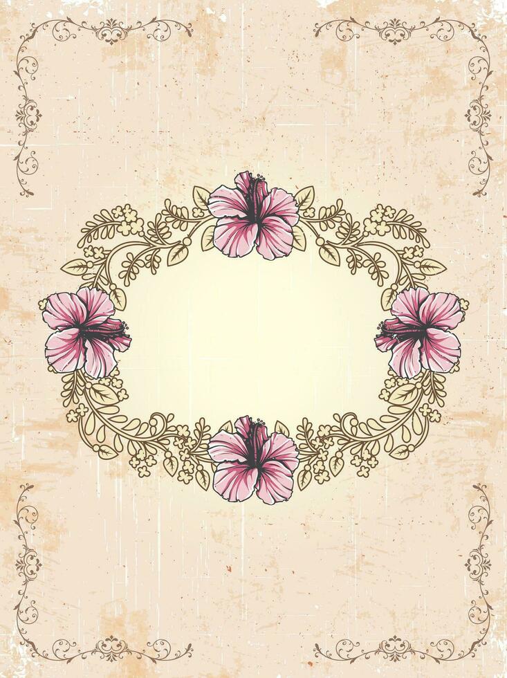 tarjeta de invitación vintage con diseño floral abstracto retro elegante adornado vector