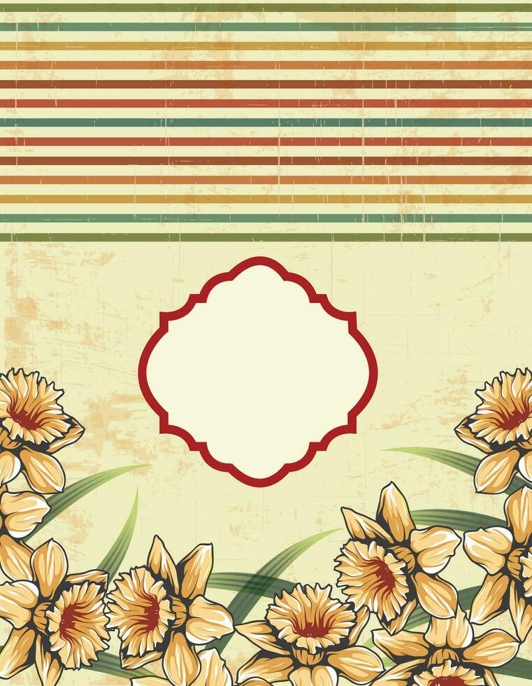 tarjeta de invitación vintage con diseño floral abstracto retro elegante adornado vector