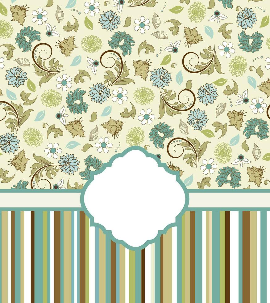 tarjeta de invitación vintage con diseño floral abstracto retro elegante adornado vector