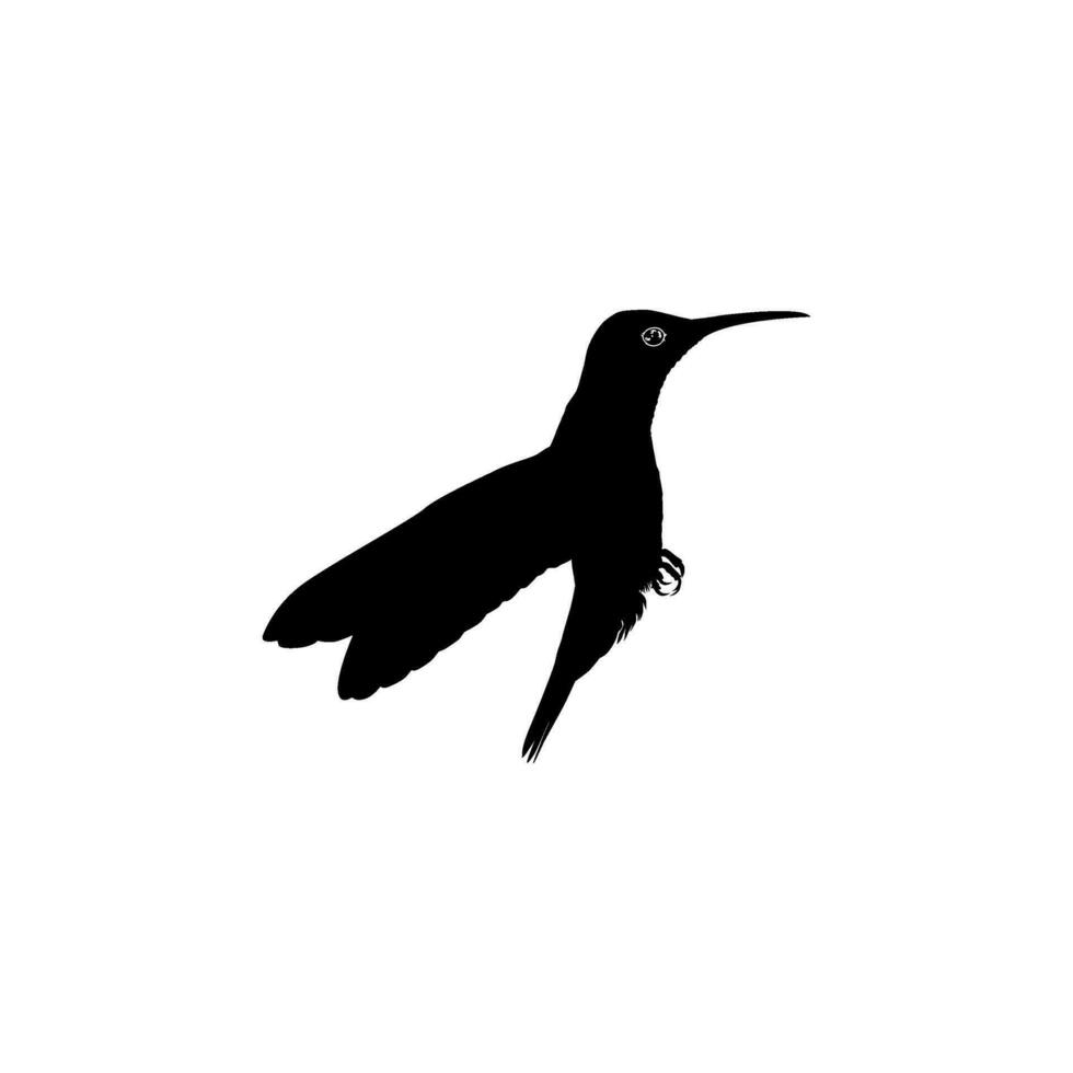 Flying Hummingbird Silhouette, can use Art Illustration, Website, Logo Gram, Pictogram or Graphic Design Element. Vector Illustration