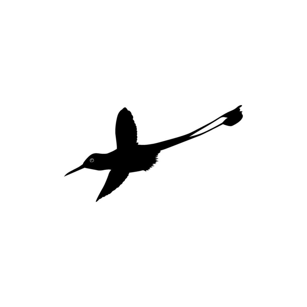 Flying Hummingbird Silhouette, can use Art Illustration, Website, Logo Gram, Pictogram or Graphic Design Element. Vector Illustration