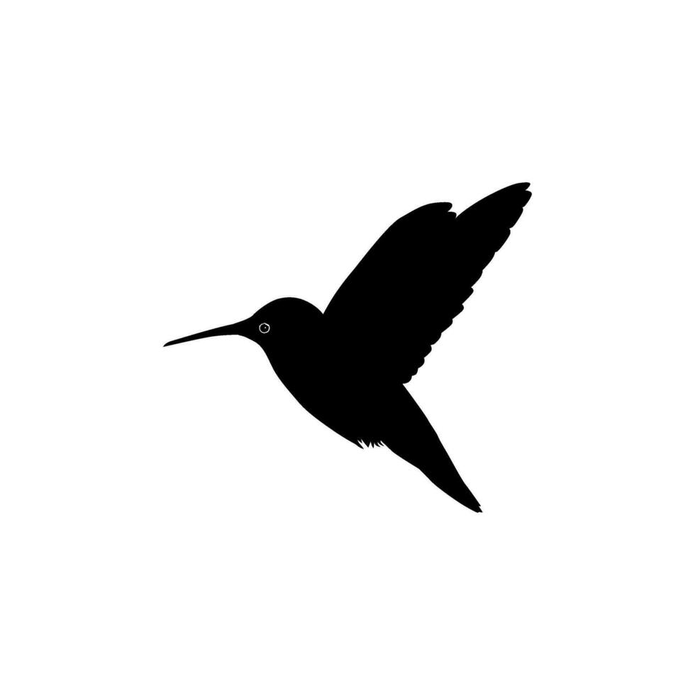 Flying Hummingbird Silhouette, can use Art Illustration, Website, Logo Gram, Pictogram or Graphic Design Element. Vector Illustration