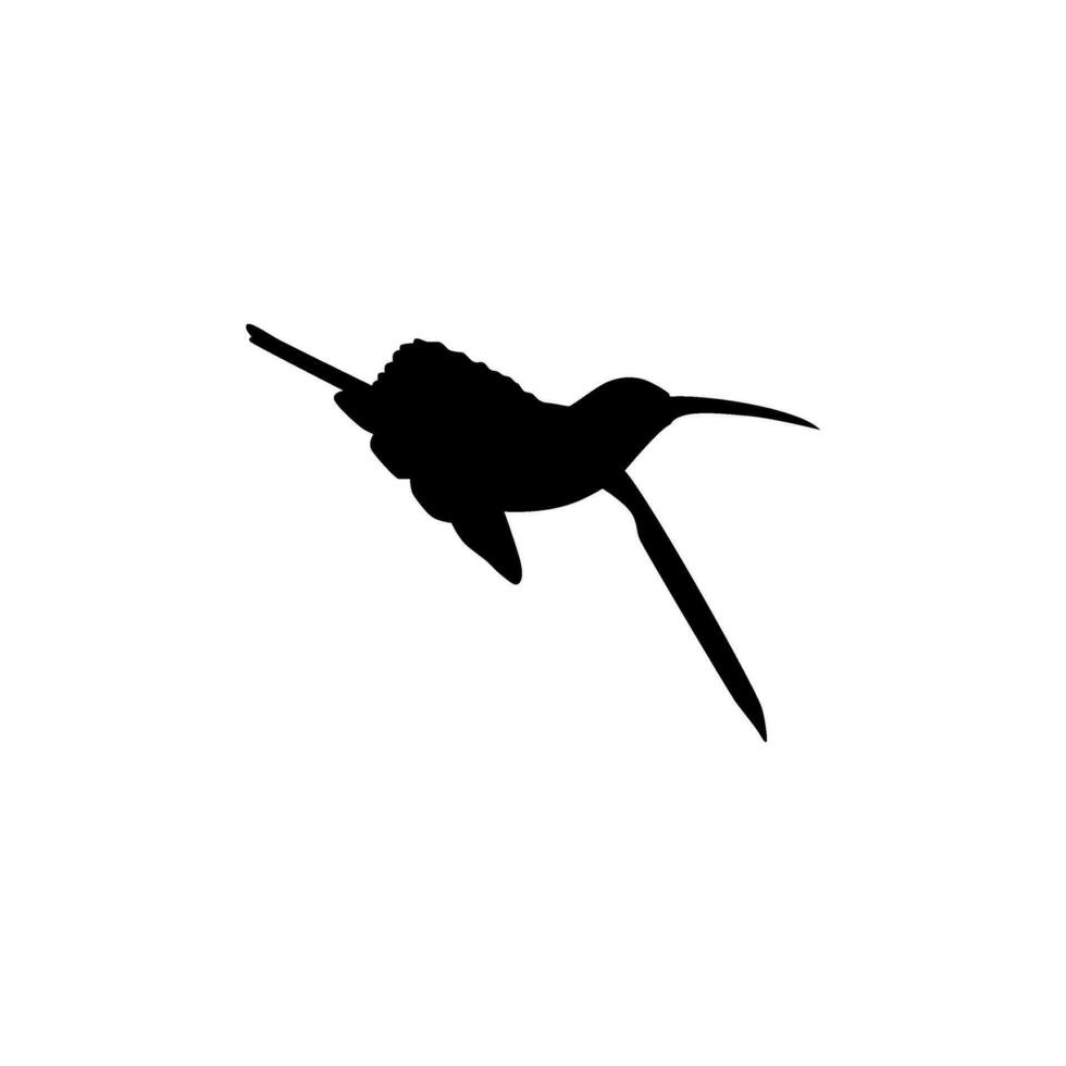Flying Hummingbird Silhouette, can use Art Illustration, Website, Logo Gram, Pictogram or Graphic Design Element. Vector Illustration