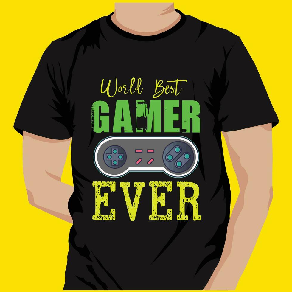 Gaming typography t-shirt design and bundle vector