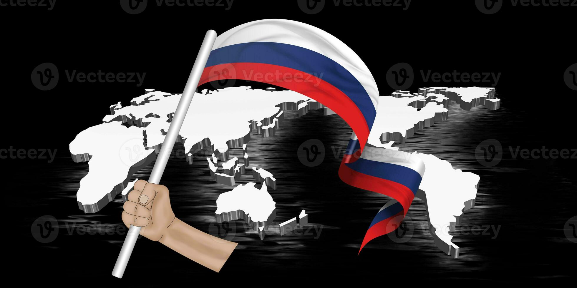 Abstract flag on World map photo