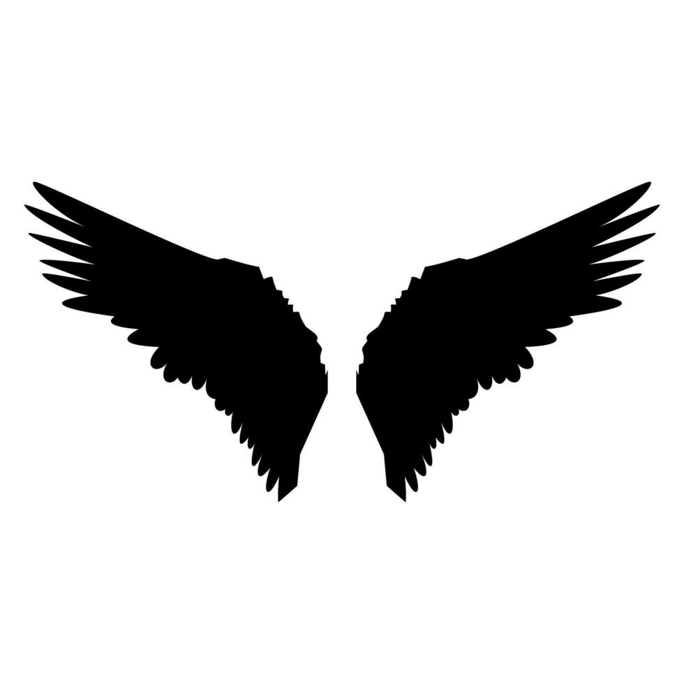 Dark winged angel shadow vector