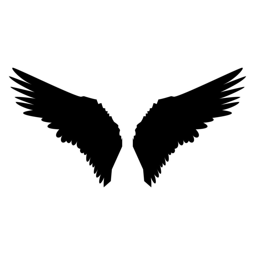 Dark winged angel shadow vector