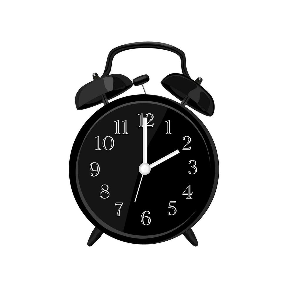 Black alarm clock and daylight saving time vector