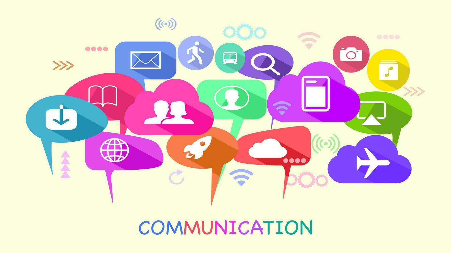 vector de un comunicación concepto.colorido interactivo comunicación